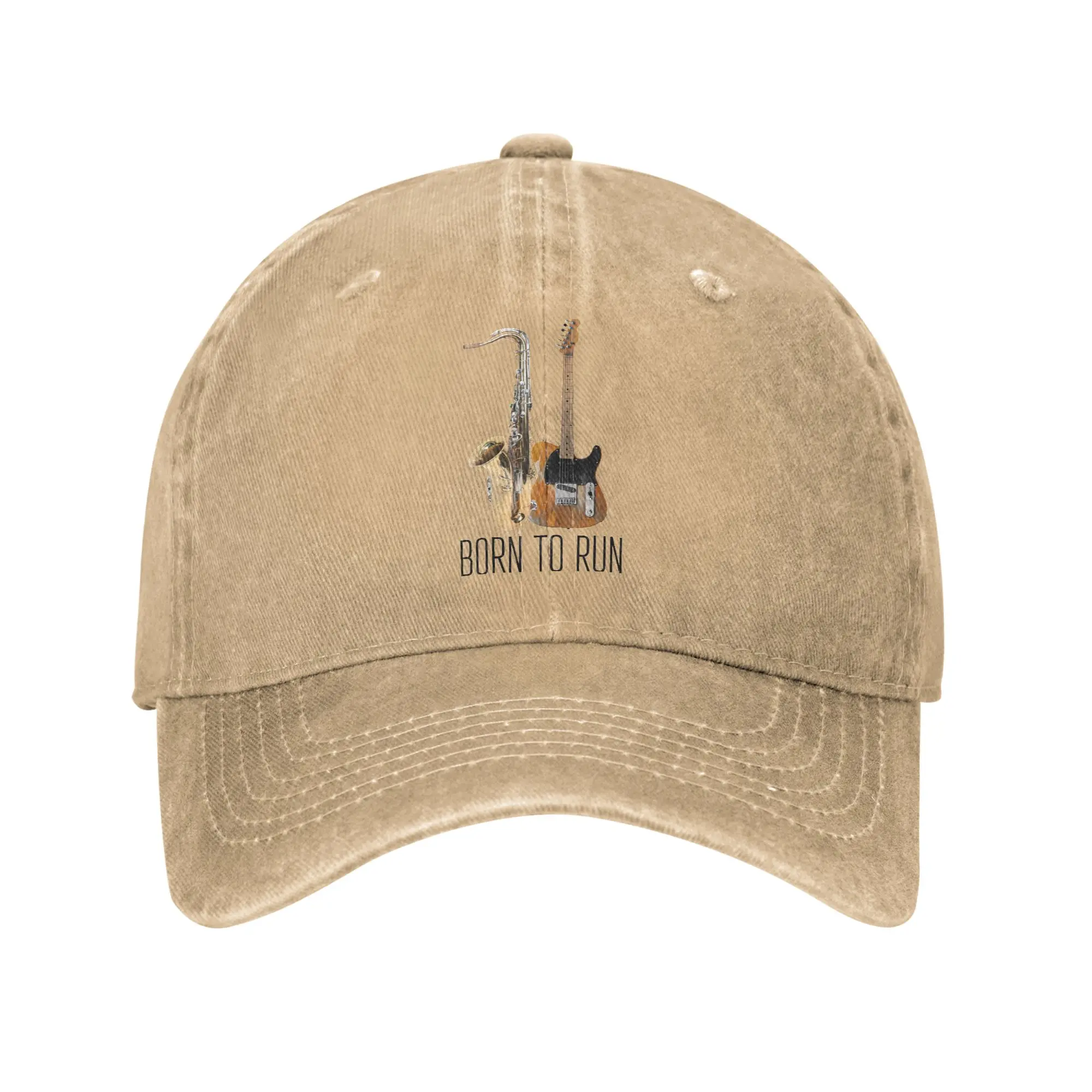 Born to run saxophone guitar Fashion Baseball Cap  Comfortable Women's Visors  Jogging Women's Visors