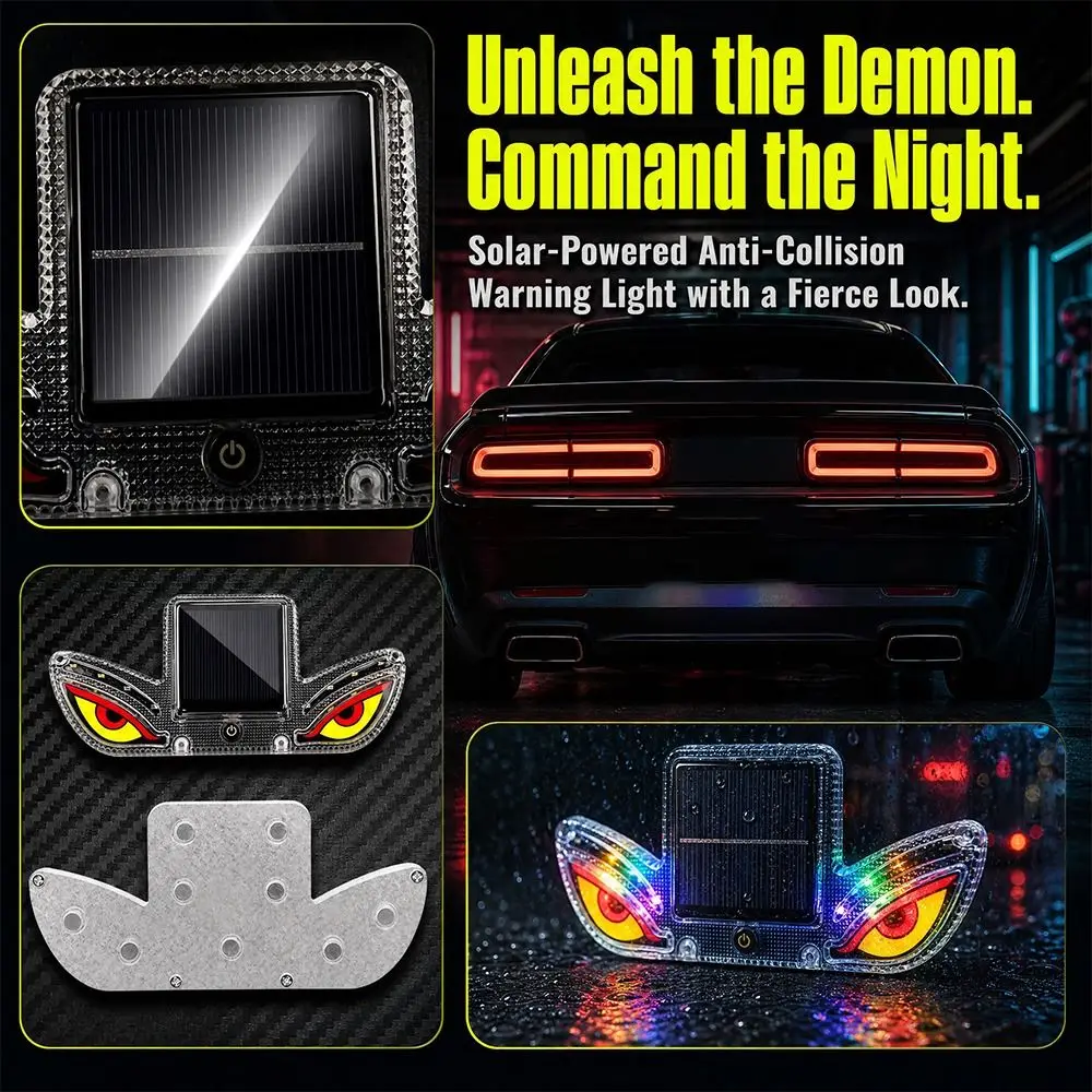 Truck Solar Devil's Eye Warning Collision Avoidance Car Environment Light Flashing Anti Rear Vehicle Signal Light
