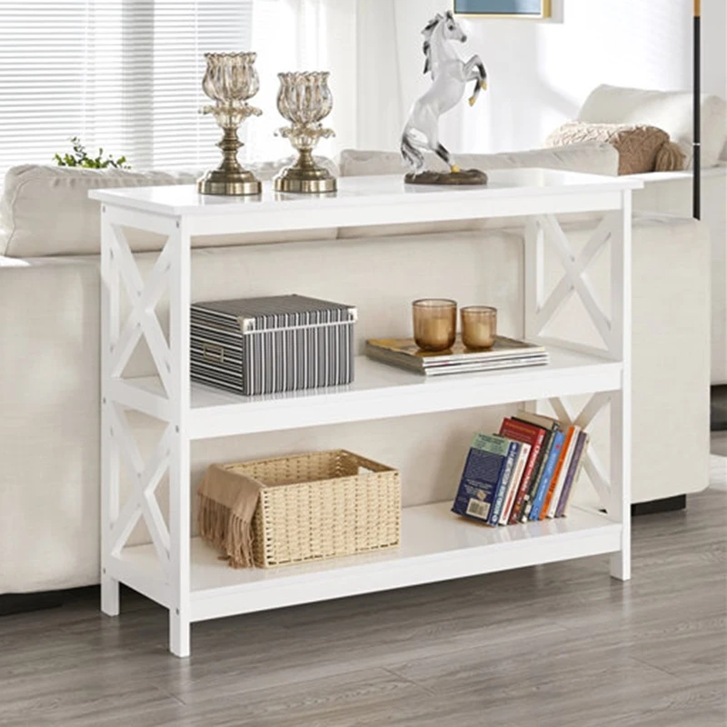 طاولة وحدة تحكم خشبية كلاسيكية بسيطة مقاس 80 سم حديثة En Bois لغرفة المعيشة باللونين الأبيض والأسود مدخل المدخل والمدخل