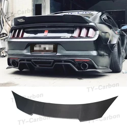 Carbon Fiber FRP Rear Boot Spoiler Trunk Lip Wings Spoiler Car Styling for Ford Mustang GT V8 V6 Coupe 2015 -2021 Robot Style