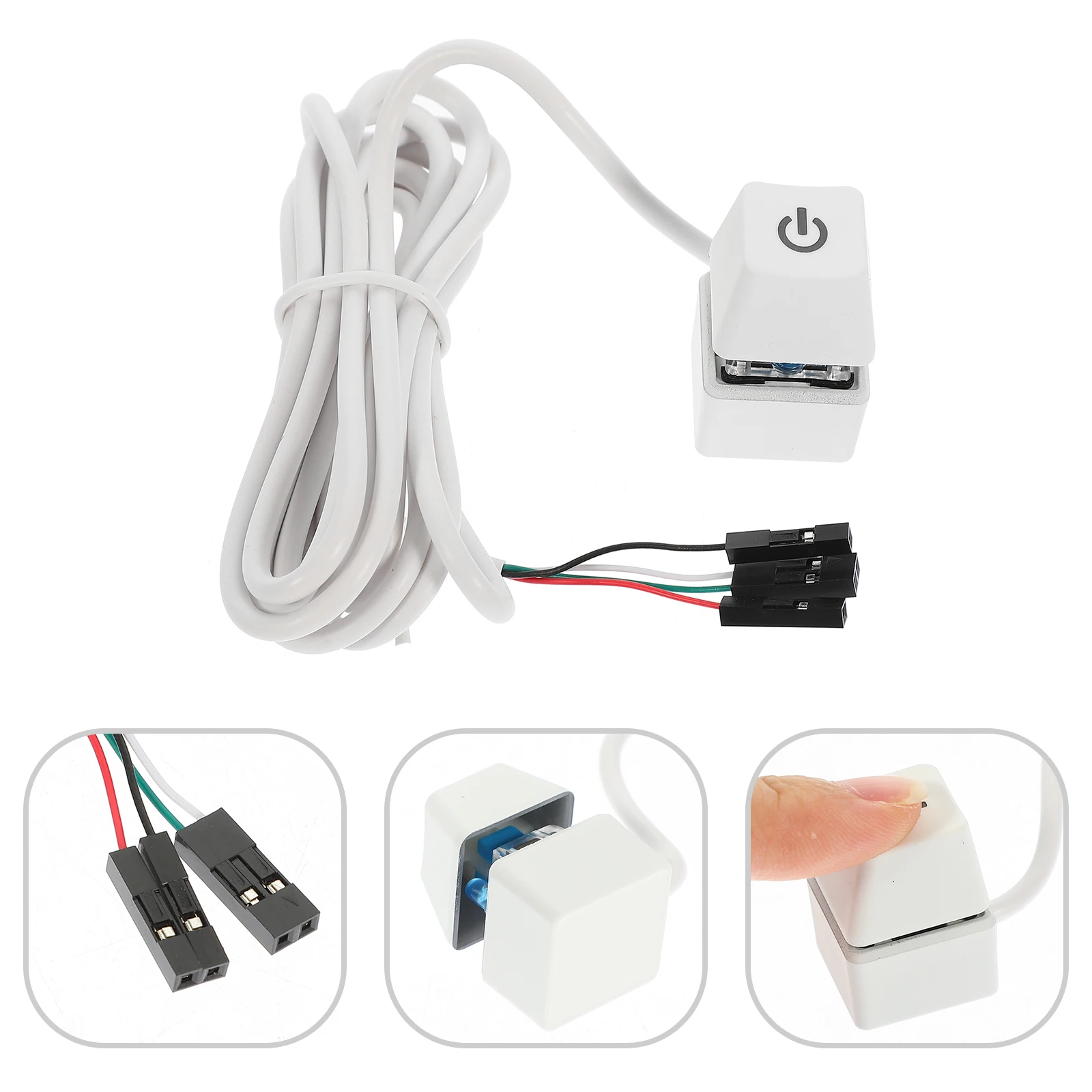 Robuster PC-Netzschalter mit Kupferkern, langes Kabel, Desktop-Computer-Host-Taste, einfache Installation, Büro, Heimgebrauch, Internetcafé, kompatibel