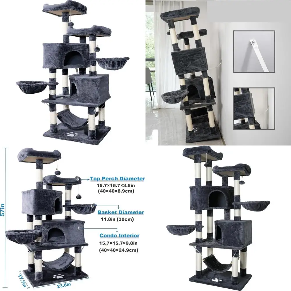 

Многоуровневое кошачье дерево и синтетическая игровая башня для домашних животных для игр и релаксации кошек