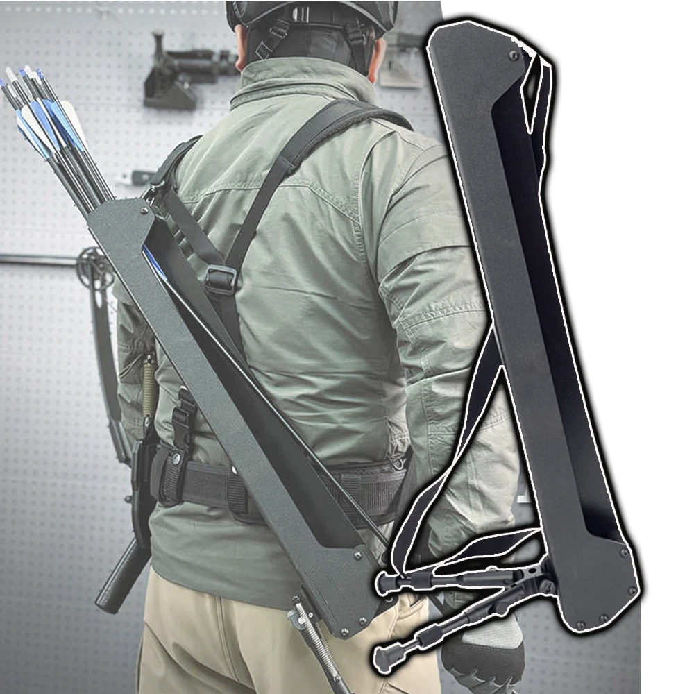 

Tactical Quiver Bag Box Floor-Mounted Quick-Access Alloy Archer Arrow Backpack Box Shooting Range Training Archery for Hunting