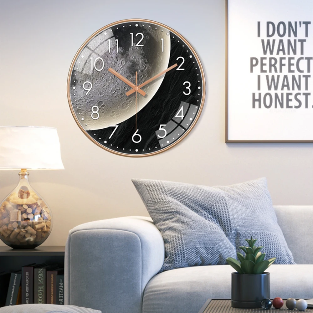 

Creative Clock Dreamy Starry Sky Living Room Kitchen Wall Clock Space Universe Galaxy Light Luxury Simple Modern Analog Clock
