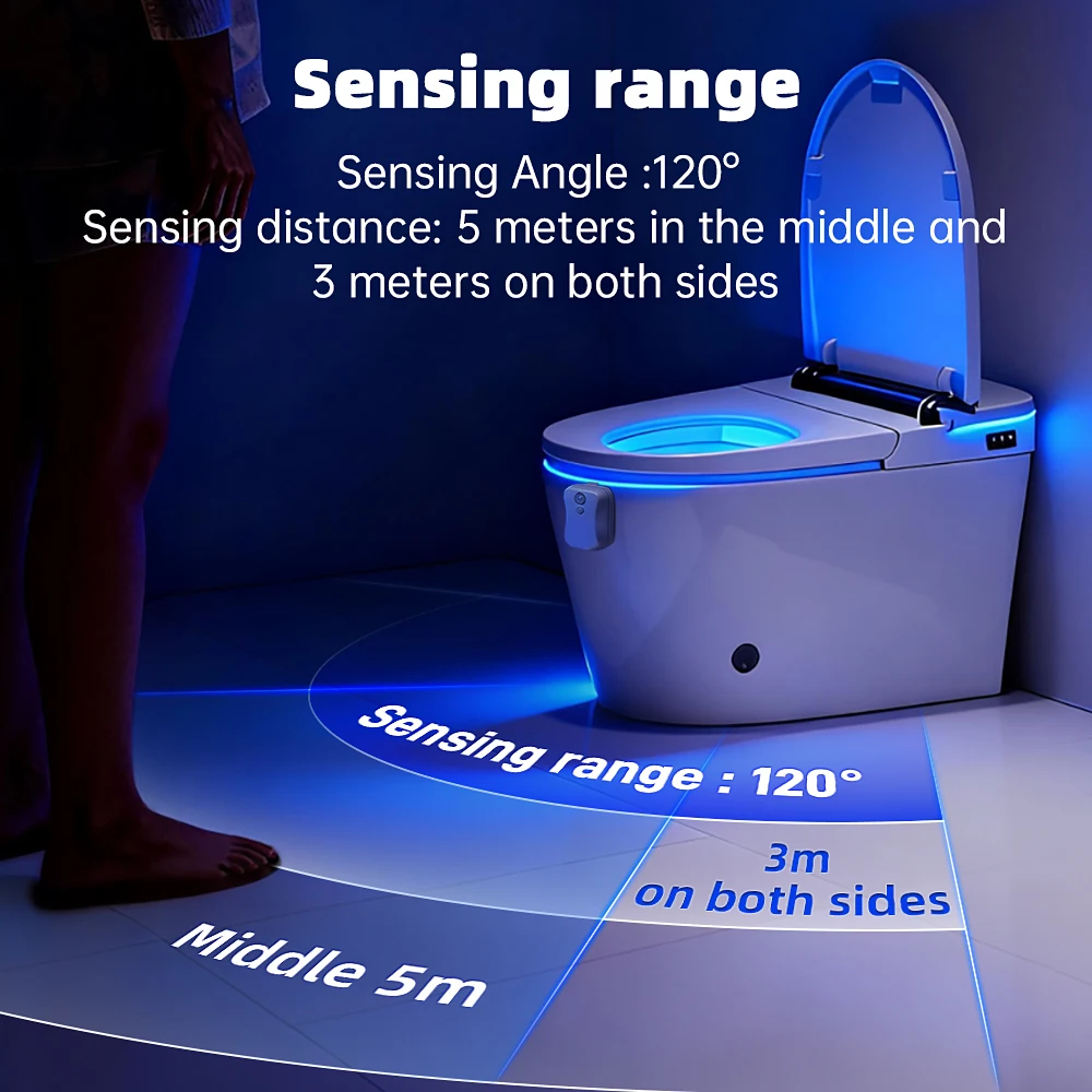 16-Color Changing LED Motion Sensor Toilet Cover with Automatic Night Light