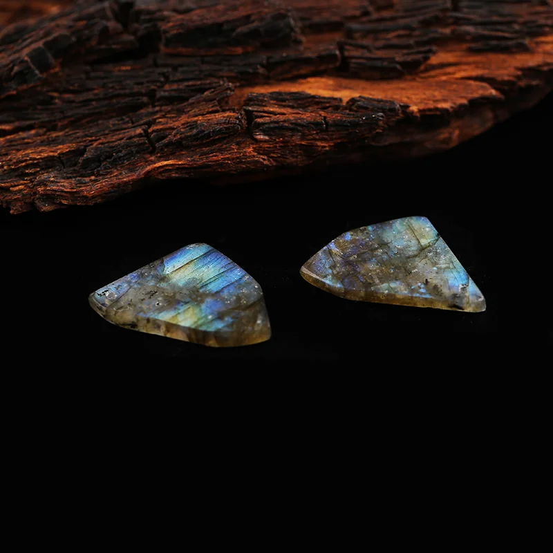 .B&F AAA+ Rated Artisan-Crafted Labradorite Pendants Beads, Genuine Natural stones beads, DIY Earring Beads