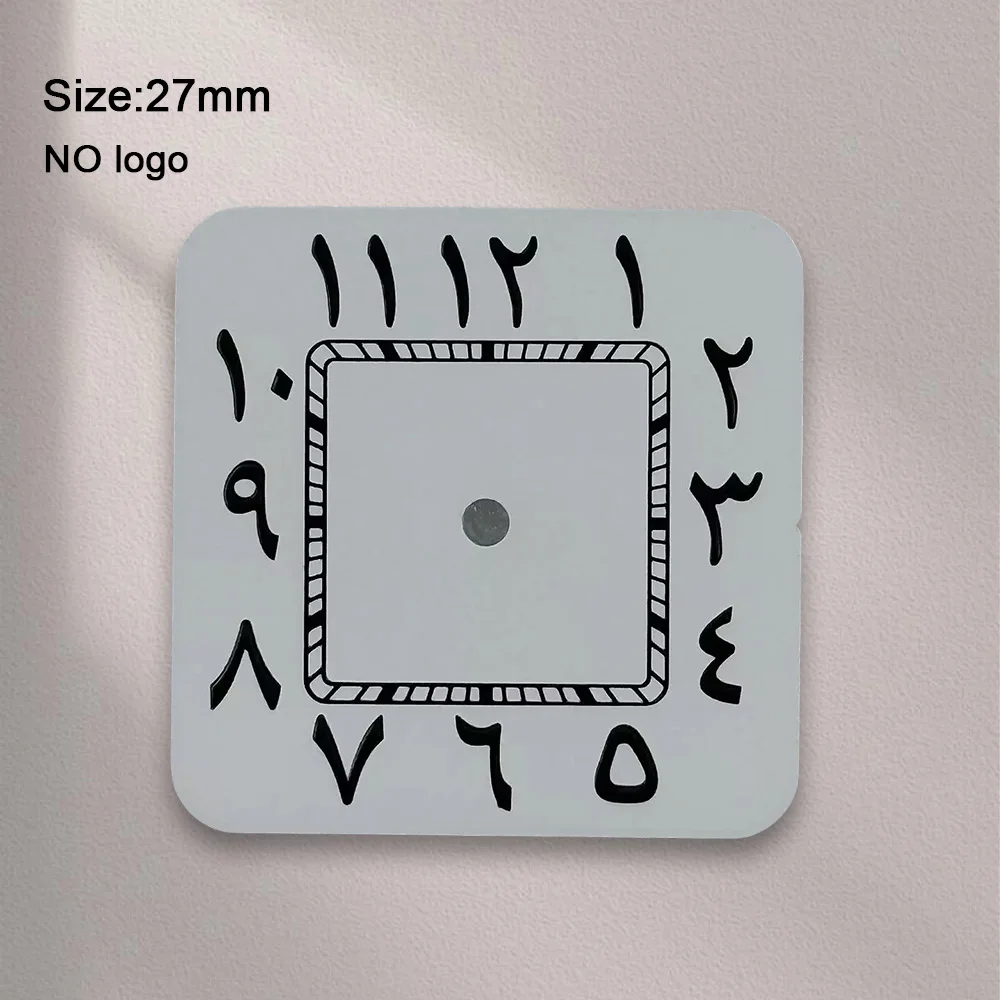 No Logo 27mm Arabic numeral Square Dial For NH35 Movement High-Quality Watch Dials Hands Watch Modification Accessories