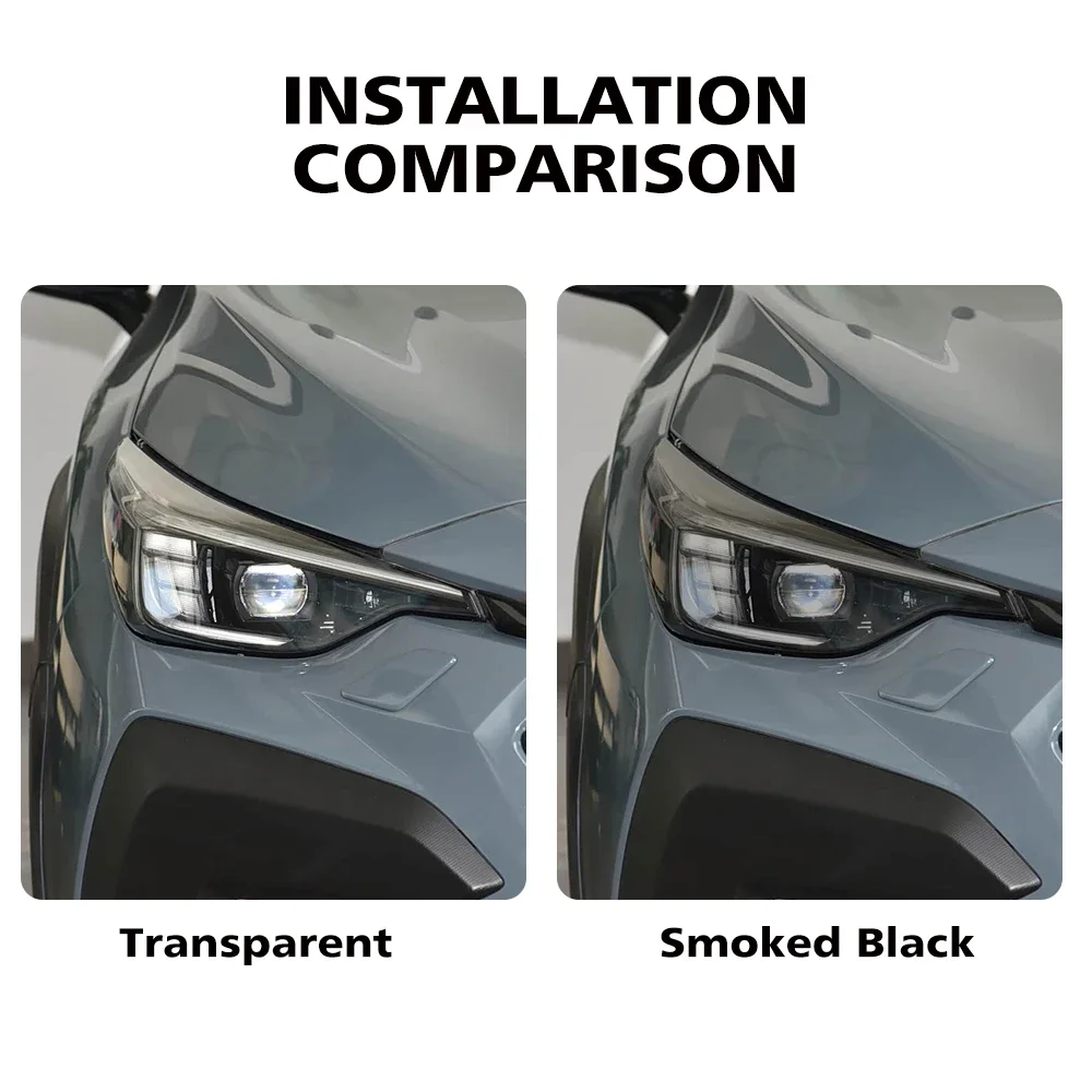 Anti-Scratch TPU PPF Headlight Cover for Subaru Crosstrek GU /XV GT High Gloss Smoke Black Pre-Cut Vinyl Wrap Protection Film