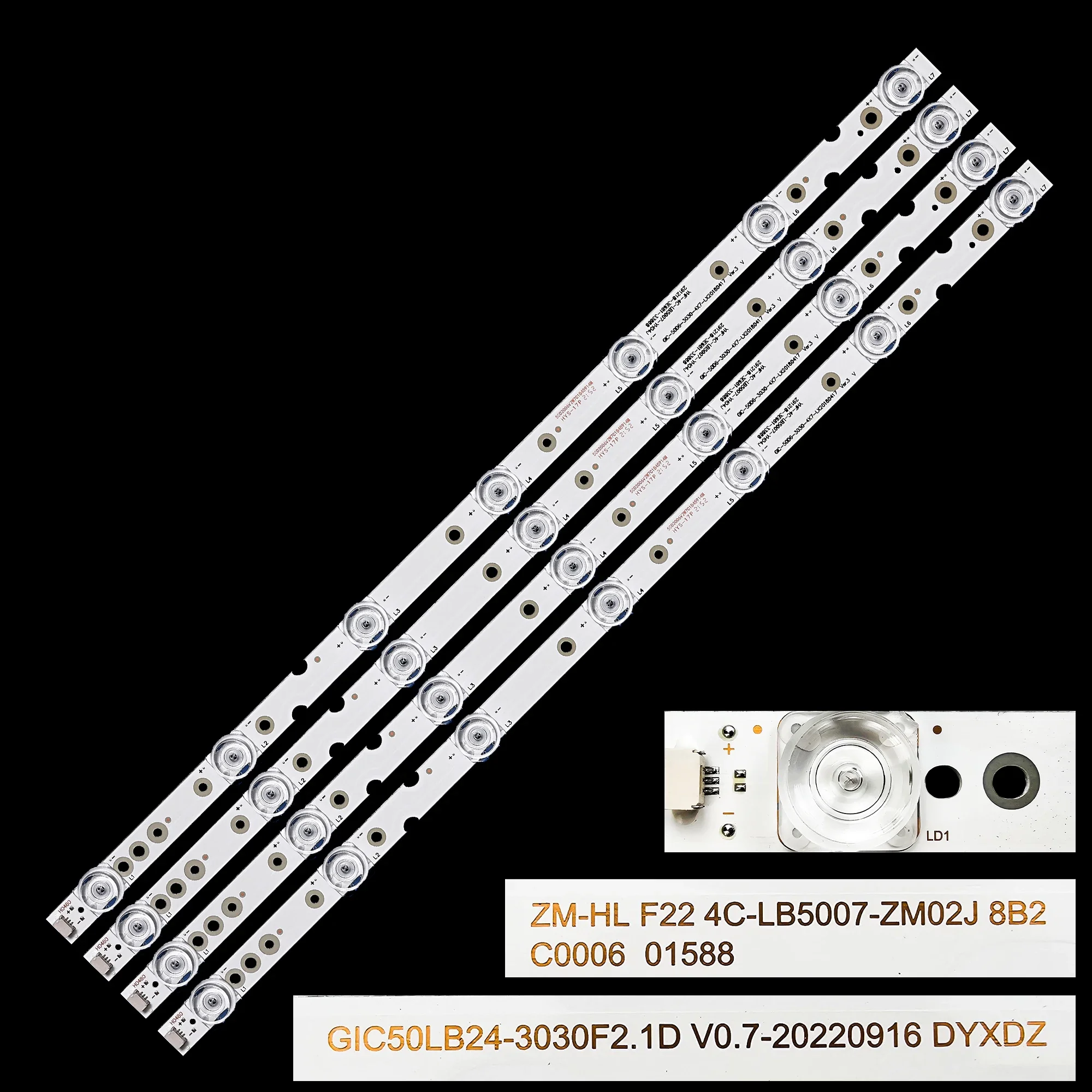 1/5/10 kits LED Strip For 50FU1 50S423 50S421 CA 50UD640 50P8M 50P65US 50DP628 50UD6306 50DP600 TCL-GIC-50D6-3030-4X7-LX20180417