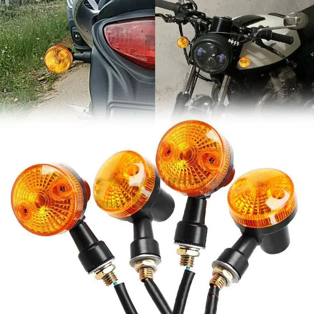 

4pcs Universal Black Motorcycle Turn Signal Amber Indicator Light Blinker for Yamaha Suzuki Honda Motorcycle Accessories