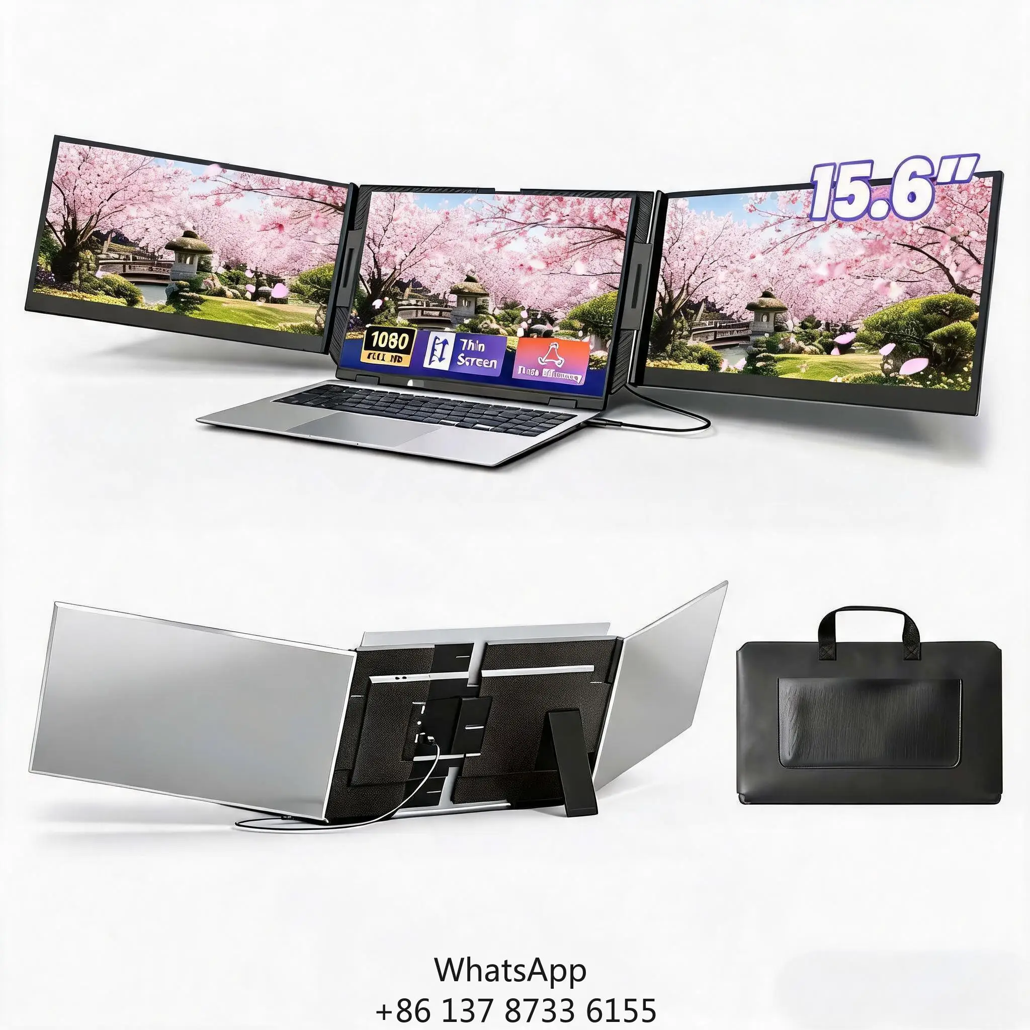 15.6 Inches Full HD LCD Screen For Laptop Panel Monitor Portable Type-C USB Connection IPS Panel 178 Degree Monitor