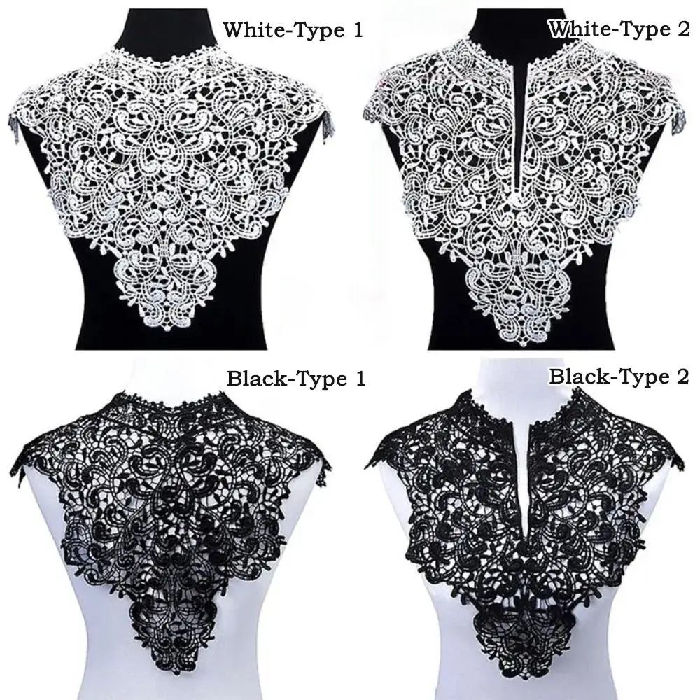 Elegant Lace Hollow Collar Flower Embroidered DIY Sew Lace Cloth Sticker Handcrafted Clothing Accessories Chest Flower Party