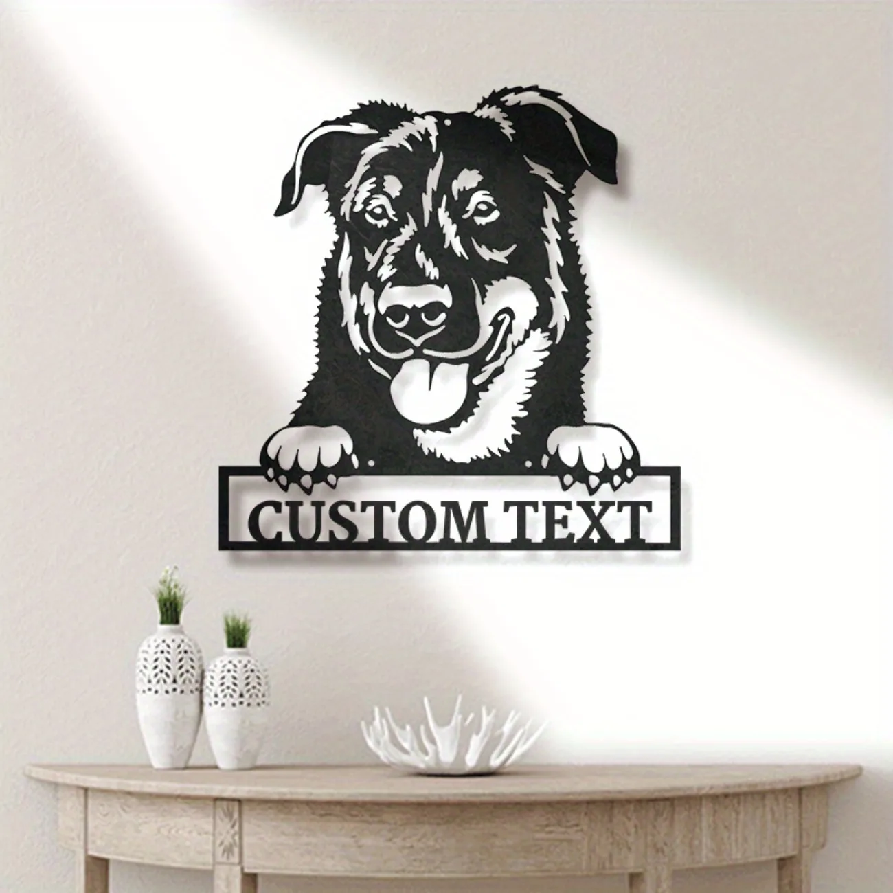 Benutzerdefinierte Beauceron Dog Metall-Wandkunst – exquisit gestaltetes, personalisiertes Namensschild für die Inneneinrichtung, ideales Geschenk.