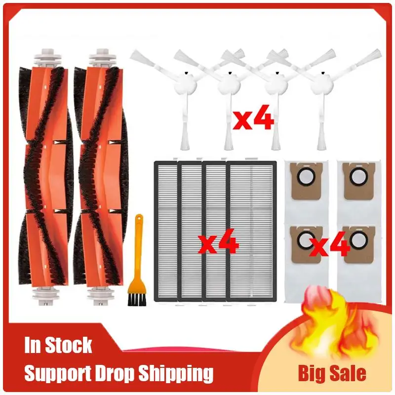 

Top Deals For Dreame Bot D10 Plus / RLS3D / Z10 Pro / L10 Plus Roller Side Brush Filter Mop Dust Bag Robot Vacuums Accessory Par