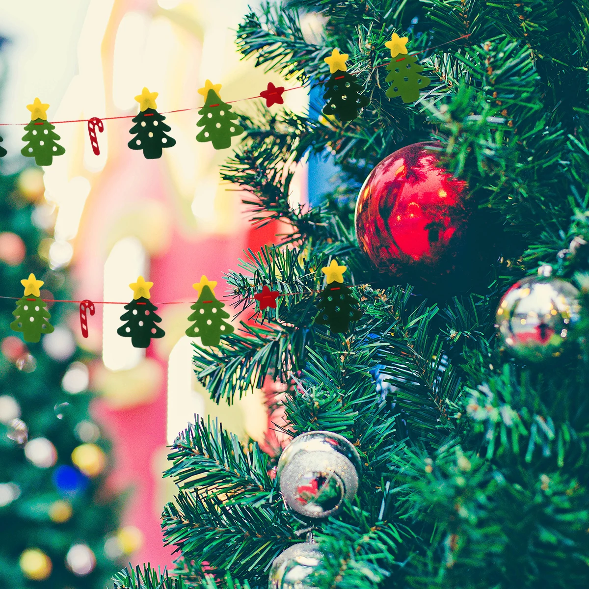 

1pc Stars Tree Hanging Decorations Christmas Props Creative Paper Dangling Banners Festive Party Supplies Home Hotel Mall Ktv