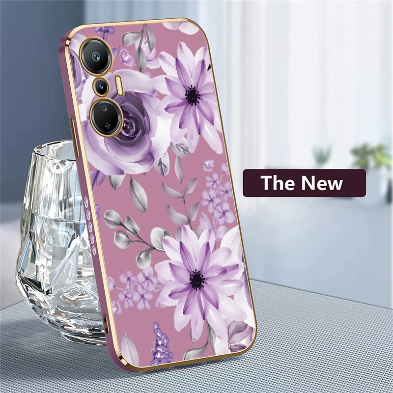 Cassa del telefono Per Infinix Tecno Pop 8 5 LTE 6 Pova 3 4 Pro 5G 5 6 Pro Neo 2 Moda Fiore Modello Silicone Antiurto Copertura Morbida