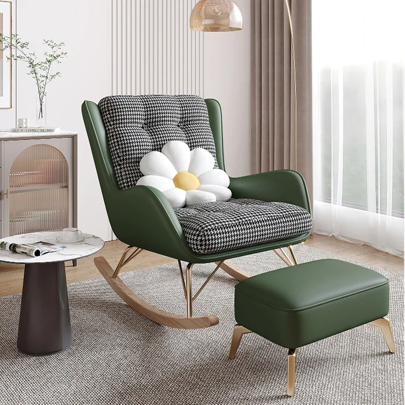 

Comfortable Balcony Chair Adult Single Green Recliner Chair Lounge Rocking Cadeiras Para Sala De Estar Living Room Furniture