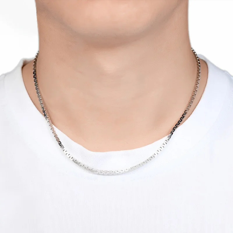 Imagem -05 - Bocai-colar Galvanizado Masculino Joia Real S925 Prata Corrente da Grande Muralha Dourada Branca Moda Original Atacado 18k