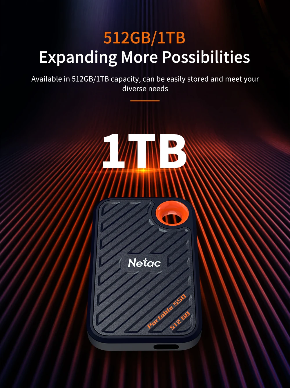 Netac Externe SSD 1 TB tragbare SSD 512 G 2 TB externe Festplatte USB3.2 Gen2x2 Solid State Disk für Laptop Desktop – Detail 5