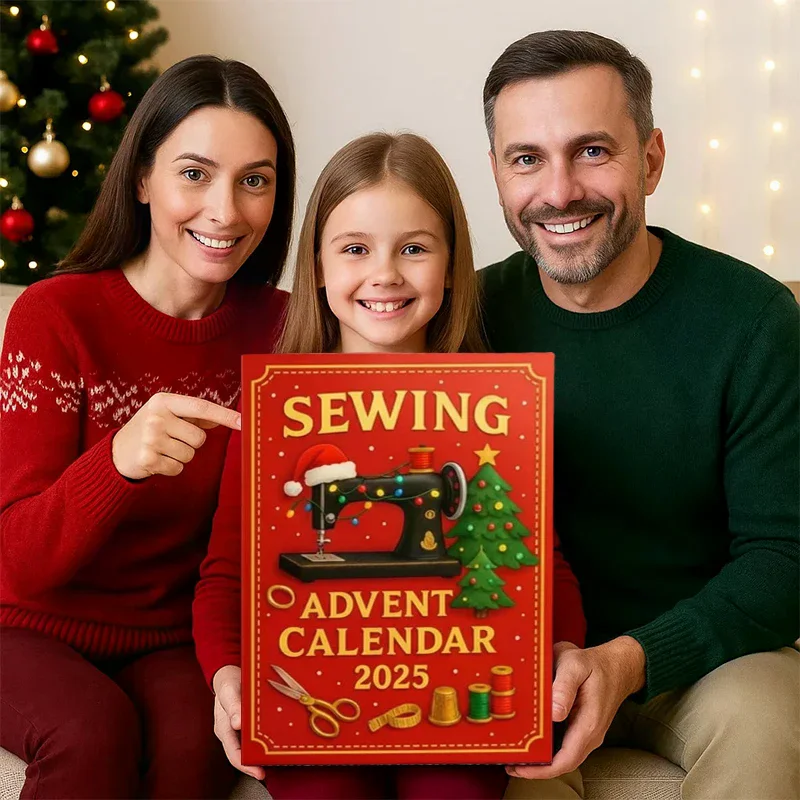 Sewing Advent Calendar 2025, 24-Day Christmas Countdown Surprise Box, 2D Acrylic Festive Hanging Decoration