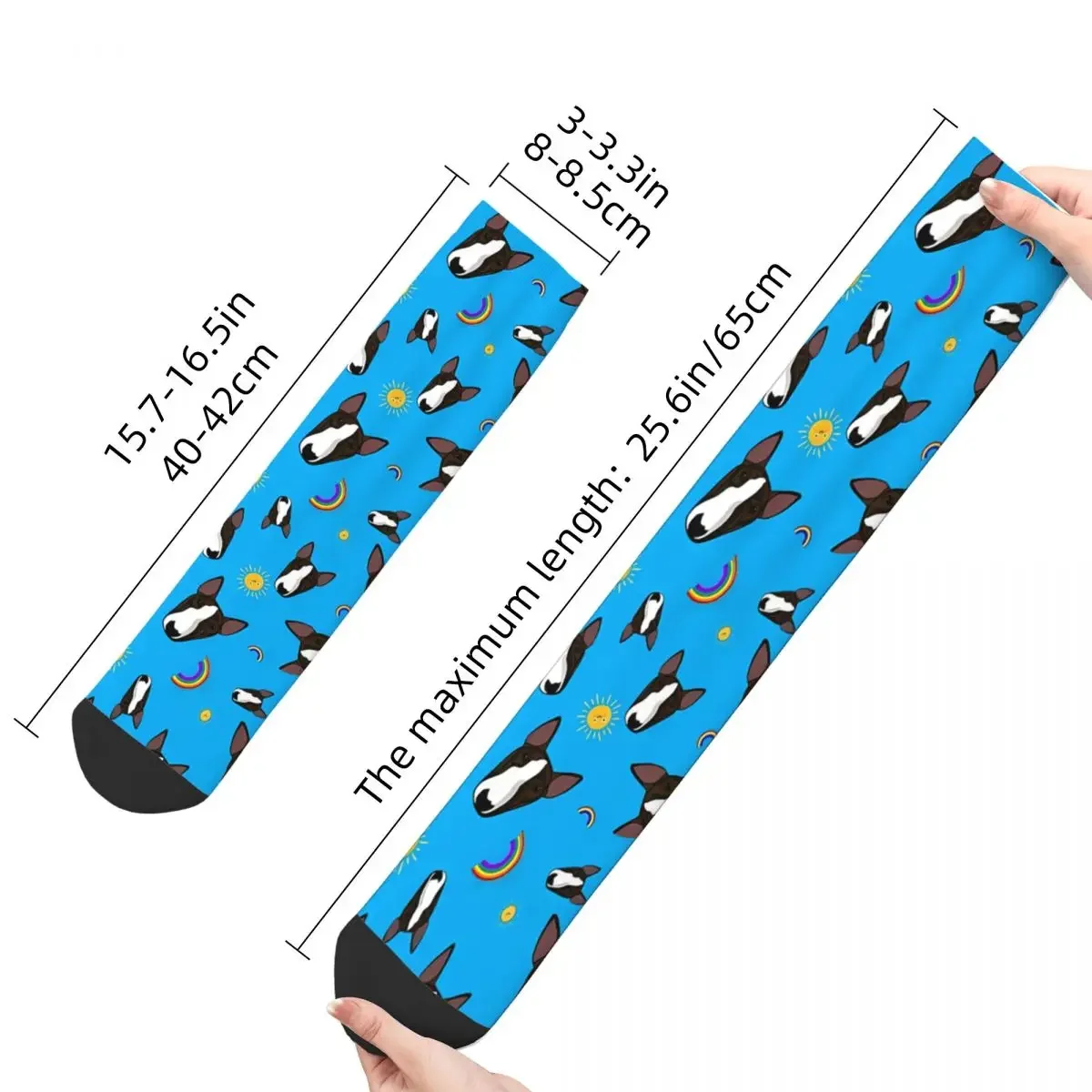 Funny Crazy Sock for Men Dozer Harajuku Bull Terrier Pet Dog Quality Pattern Printed Crew Sock Seamless Gift