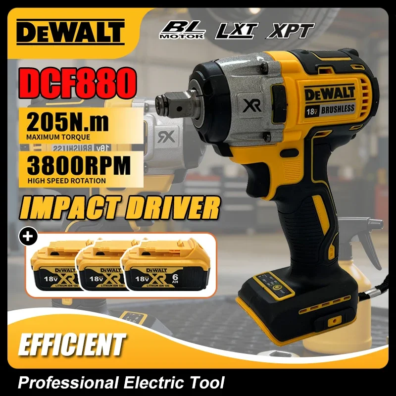 

Аккумуляторный ударный гайковерт Dewalt DCF880, 3300 об/мин, бесщеточный, с высоким крутящим моментом, для ремонта шин, 18В, электроинструмент