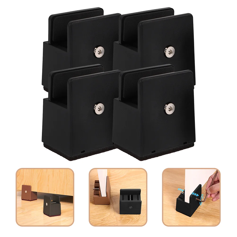 

4 Pcs Heightened Table Mat Bed Raisers Blocks Riser Heavy Duty Frames Desk Furniture