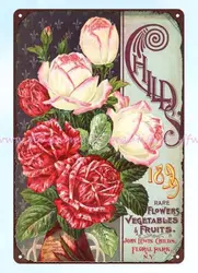 1899 roses John Lewis Childs seeds flowers vegeables fruits metal tin sign