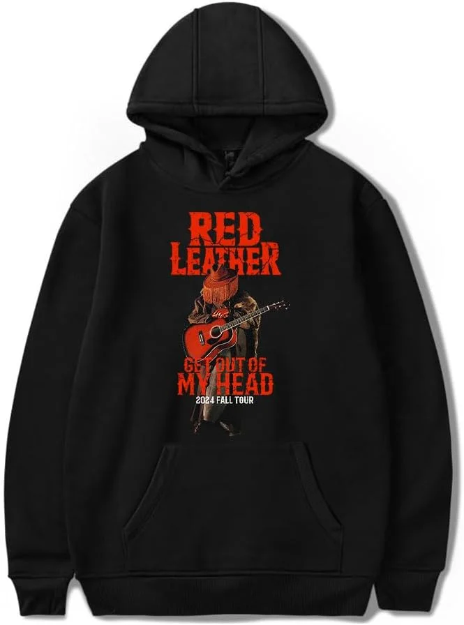 

Красная кожаная толстовка с логотипом Merch Get Out Of My Head Tour для мужчин и женщин, в стиле хип-хоп, винтажная, повседневная, с длинными рукавами и капюшоном