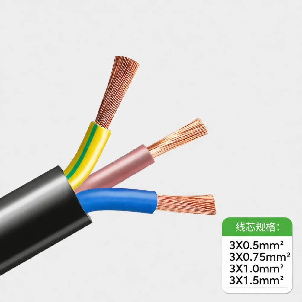 Kitchen Appliances Extension Cord - Alev Geciktirici 3 Uçlu Güç Kablosu
