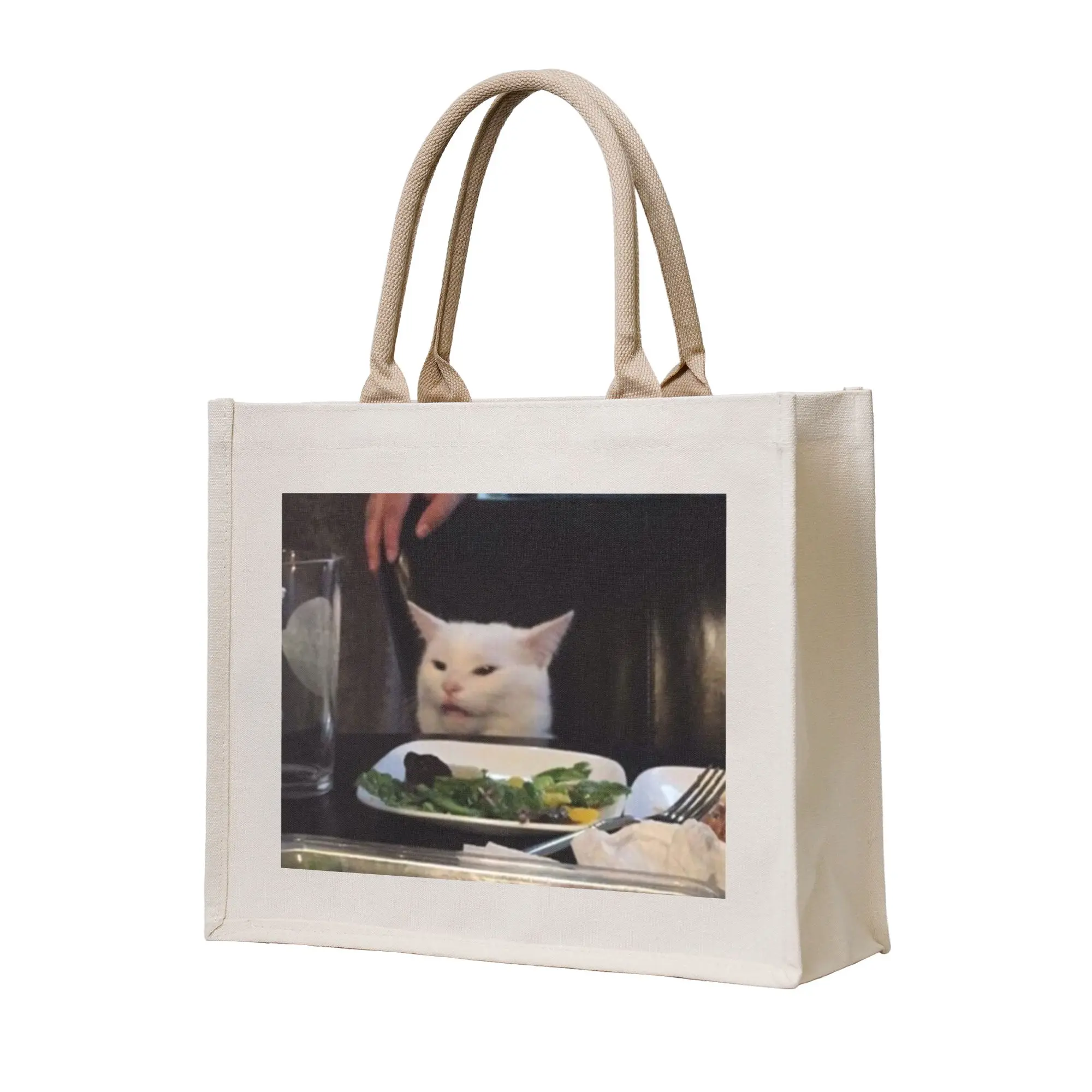 

Сумка для покупок Salad Cat Meme Groceries, милая сумка-шоппер, сумка через плечо, портативная сумка большой вместимости