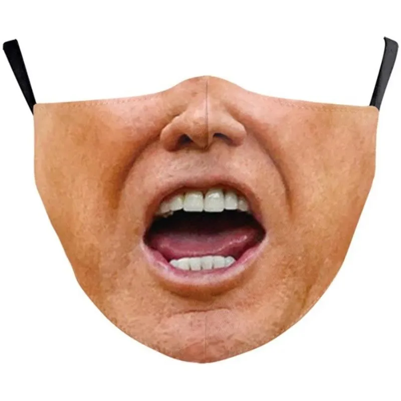 Neue Mundmasken für Erwachsene, komisch bedruckt, Baumwollmischung, Gesichtsausdrücke, modische Gesichtsschutzmaske, Halloween-Versorgung – Detail 11