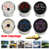 RHAXEL 52mm Water Temp Meter Temperature Gauge Indicator for Auto Car Yacht Boat 12V 24V 8 Colors Backlight