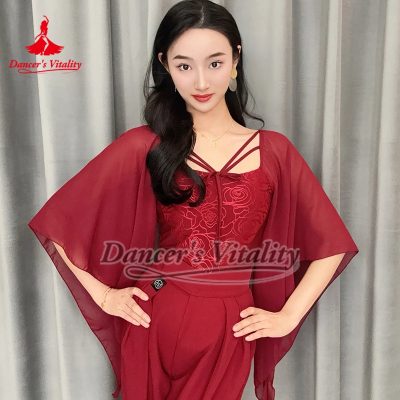 لونين متوفرة بذلة ممارسة الرقص الاجتماعي فوكستروت تانجو الأكمام المتدفقة مجموعة الرقص أداء المطابقة