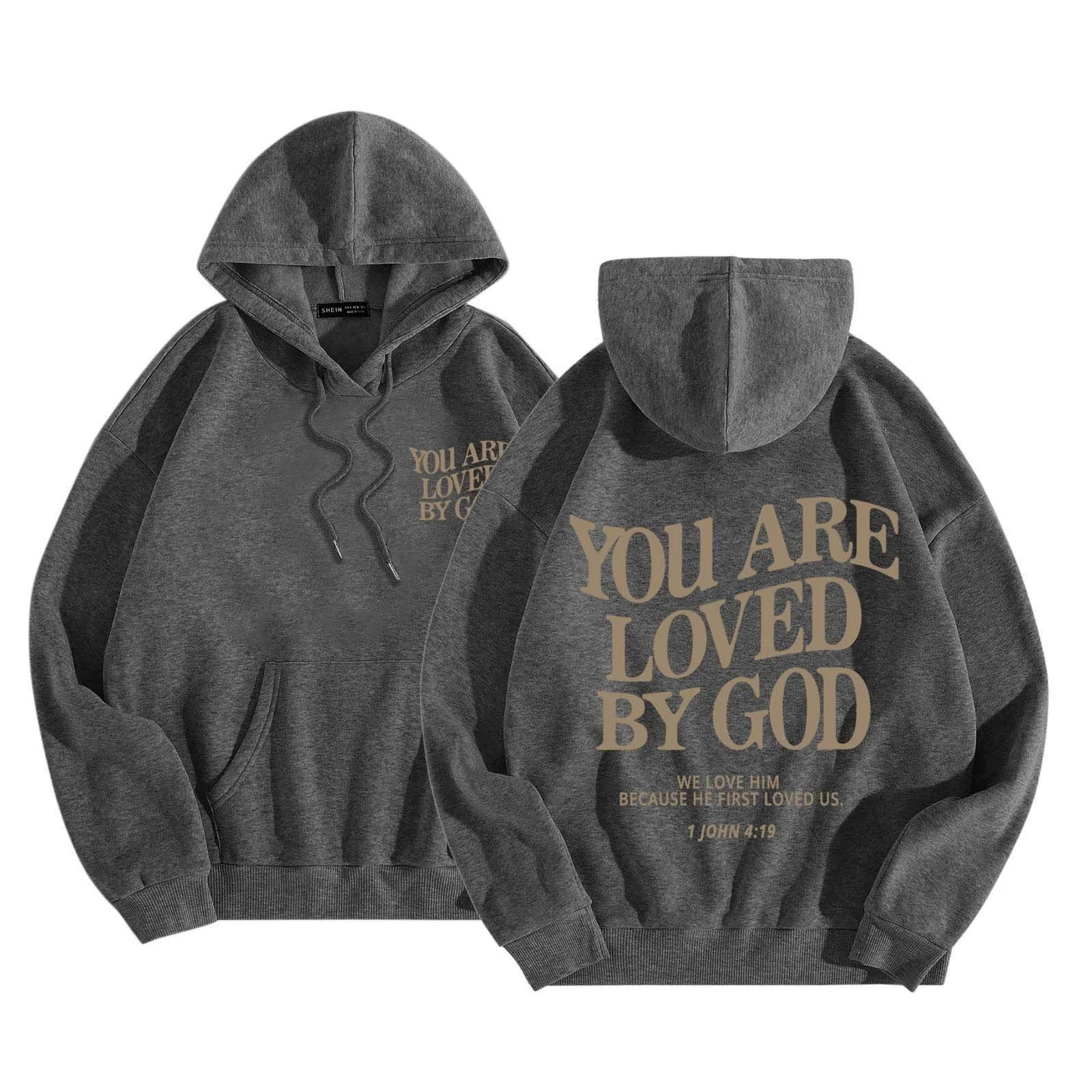 Sudadera con capucha de Jesús te ama, sudadera cristiana, eres amado por Dios, sudaderas con cordón, ropa estética de gran tamaño