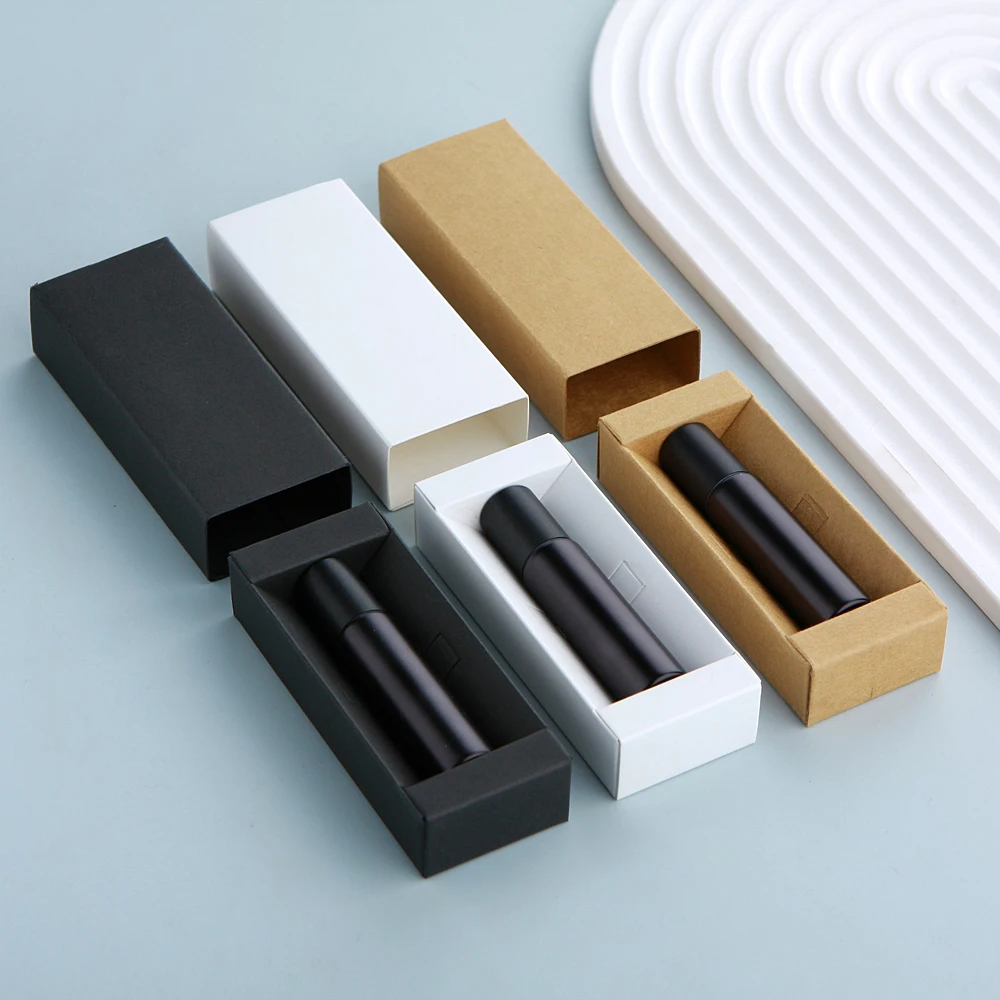 

10ml/50Pcs Matte Black Essential Oil Bottle With Box Frost Glass Roll On Perfume Bottle Cosmetics Container Print LOGO Pay Extra