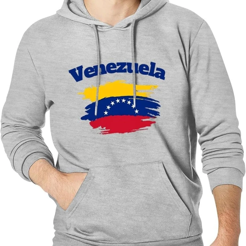

Толстовка с капюшоном и карманом «Флаг Венесуэлы», осенне-зимняя, мягкая, теплая, с длинным рукавом, пуловер