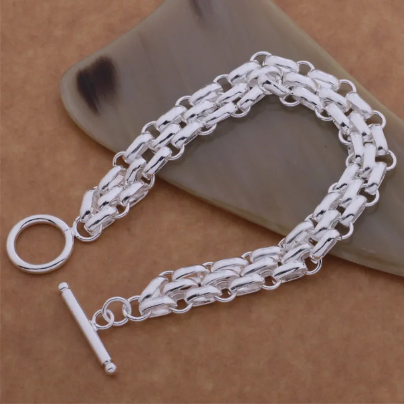 925 Sterling Silber Armband Klassische Handgefertigte Kette für Damen Mode Einfacher Verlobungs- und Hochzeitsschmuck Hochwertige Geschenke