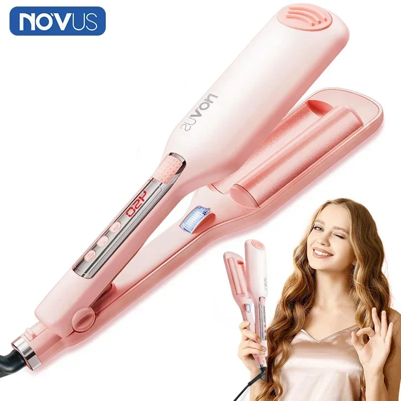 NOVUS 32MM Wavy Hair Curlers French Egg Roll Head Waver Styler 6000w negative ion Fast Heating 60 Min Auto off Curling Iron