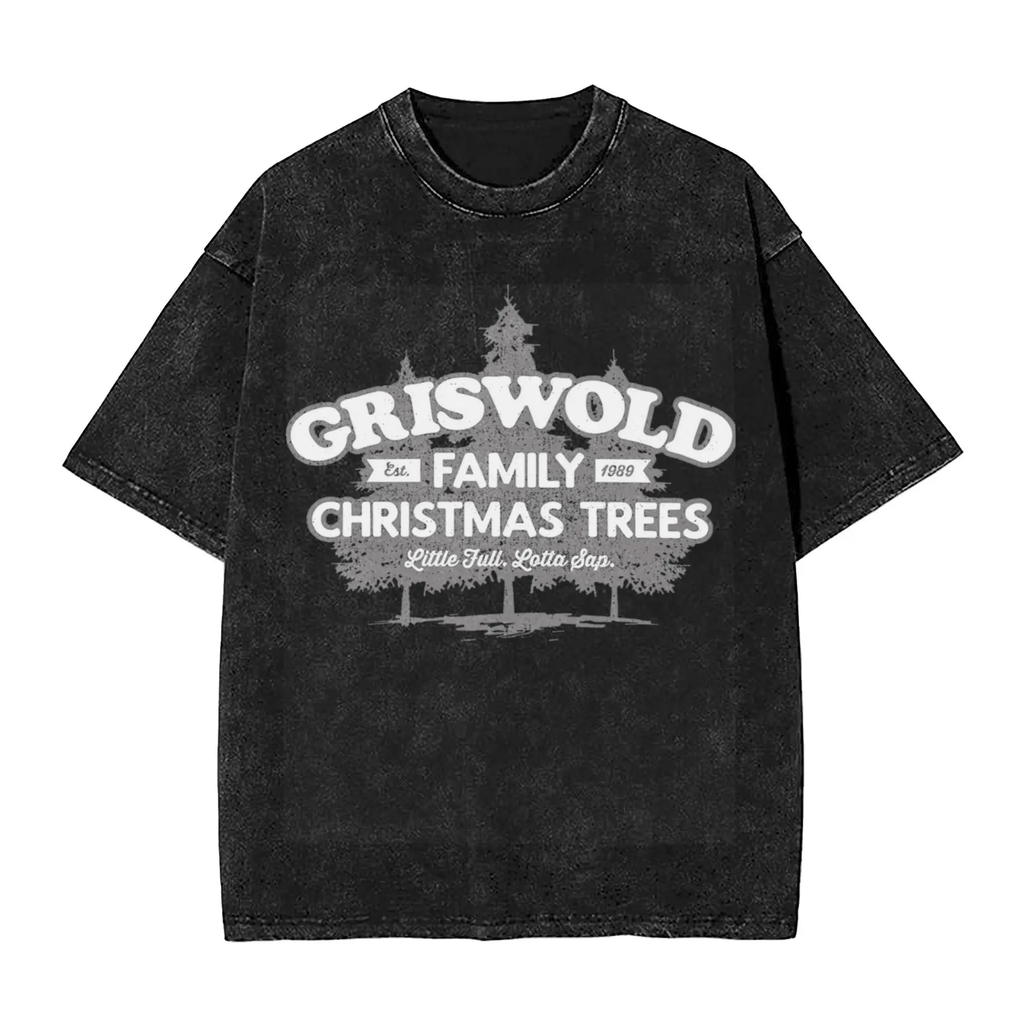 Griswold Family Trees Washed T Shirt Fashion Streetwear Men Women Christmas Vacation Oversize T-Shirts 100% Cotton