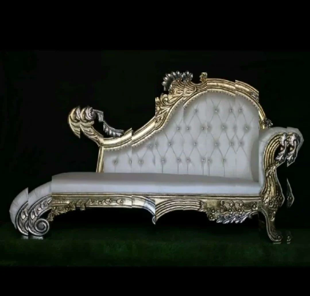 Royal wedding French lounge chair sofa gold foil solid wood carving living room furniture classic lounge chair luxury hotel view 3