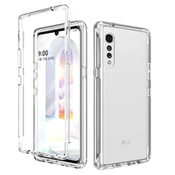 2 in 1 Hybrid Armor Shockproof Phone Case For LG Velvet  5G UW Hard Plastic Frame Transparent Acrylic Soft TPU Back Cover Fundas