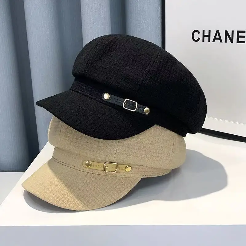 

Korean Fashion Beret British Style Octagon Newsboy Cap Vintage Painter Caps Women Autumn Winter Daily Outfit