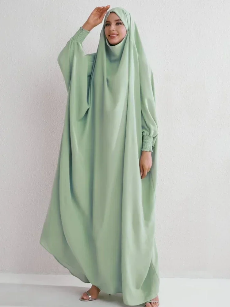 Eid Muslim Long Khimar Dress Women Prayer Garment Saudi Arabic Ramadan One Piece Jubha Maxi Robe Musulman Caftan jilbab
