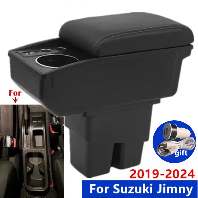 For Suzuki Jimny Armrest box For Suzuki Jimny JB74 Car Armrest 2019-2024 Storage Box Cup holder Retrofit Interior Car Accessorie