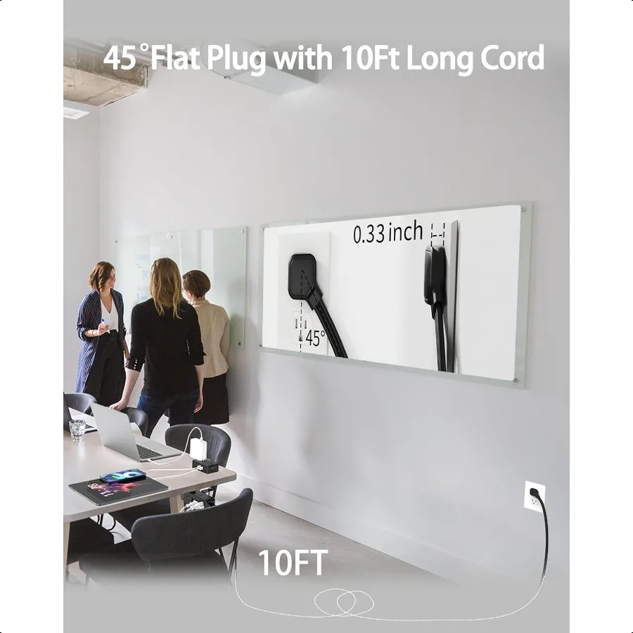 Dual Layer Desk Clamp Power Strip Desktop Edge Mount Charging Station with 13 Outlets 4 USB Ports 2 USB C Under Desk Surge Prot