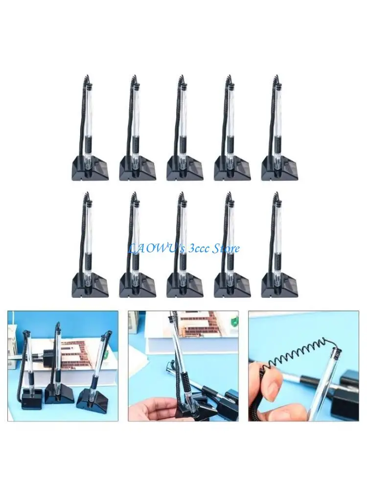 

Y8AD Desktop Pen for Desk, Secure Pen with Adhesive Chain and Security Pen Holder