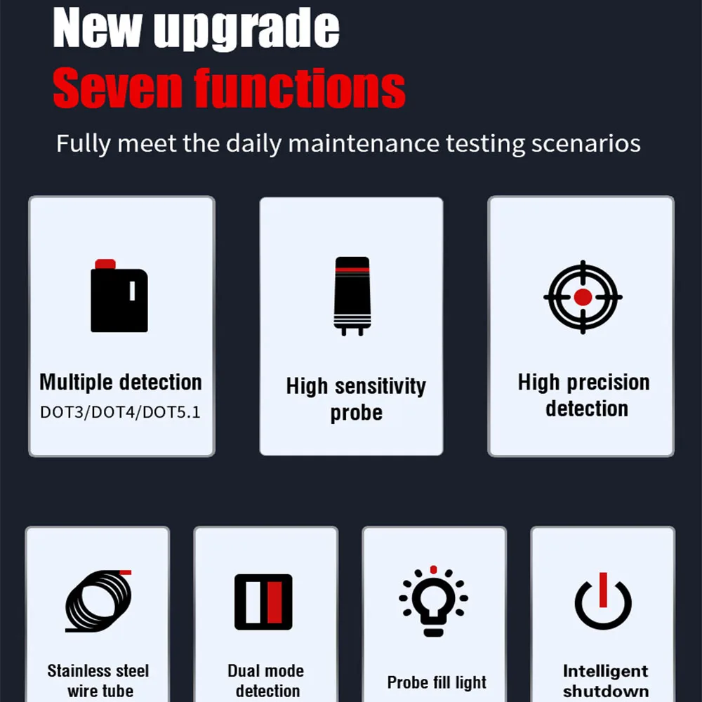 Picture 3: V066 Automotive Brake Fluid Tester High-precision Detector for DOT3/DOT4/DOT5.1 Car Brake Oil Test Tool Brake Oil Moisture Test