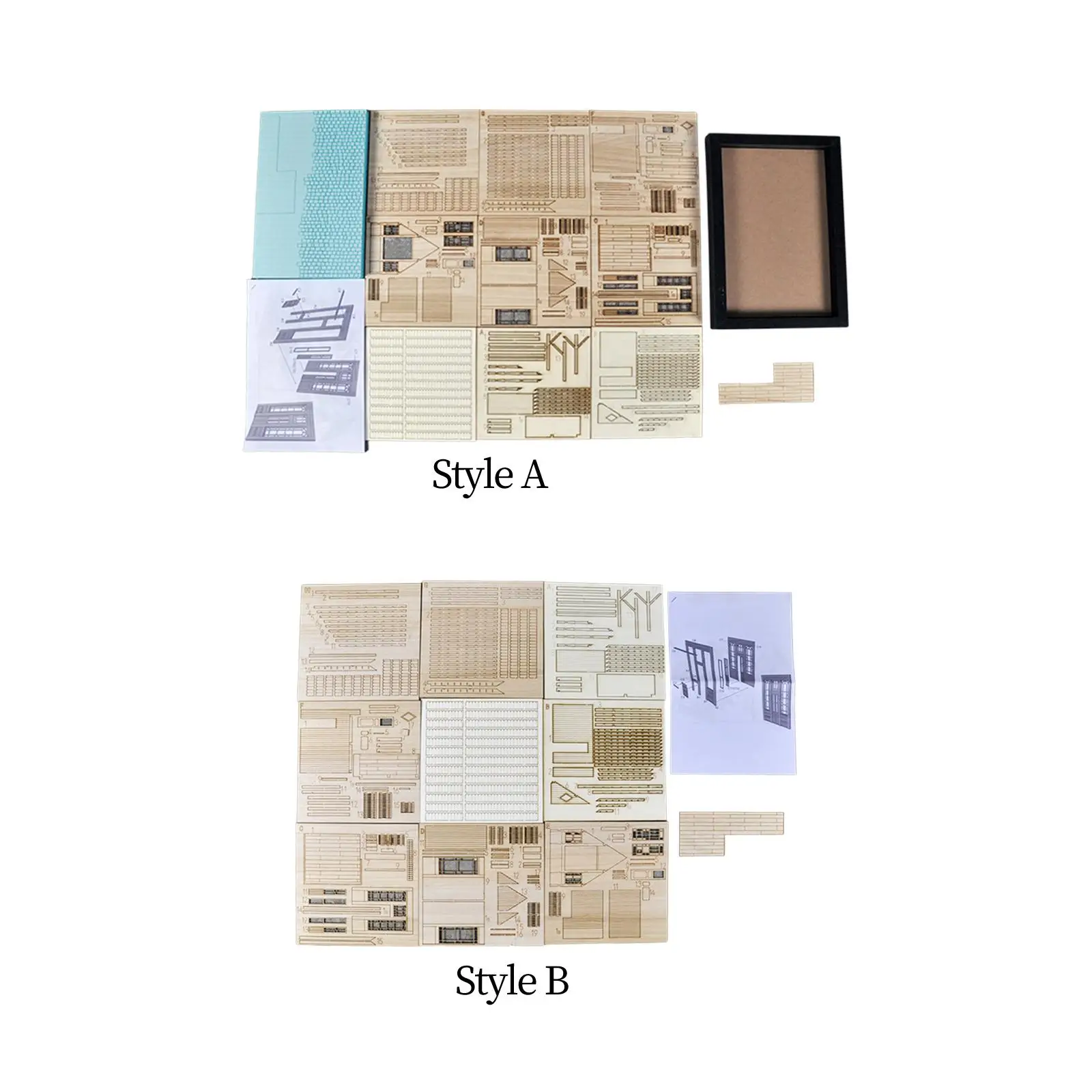 1/35 Haus im europäischen Stil, Holzpuzzle, Baubau, Architektur-Szenensammlung für Zubehör-Diorama