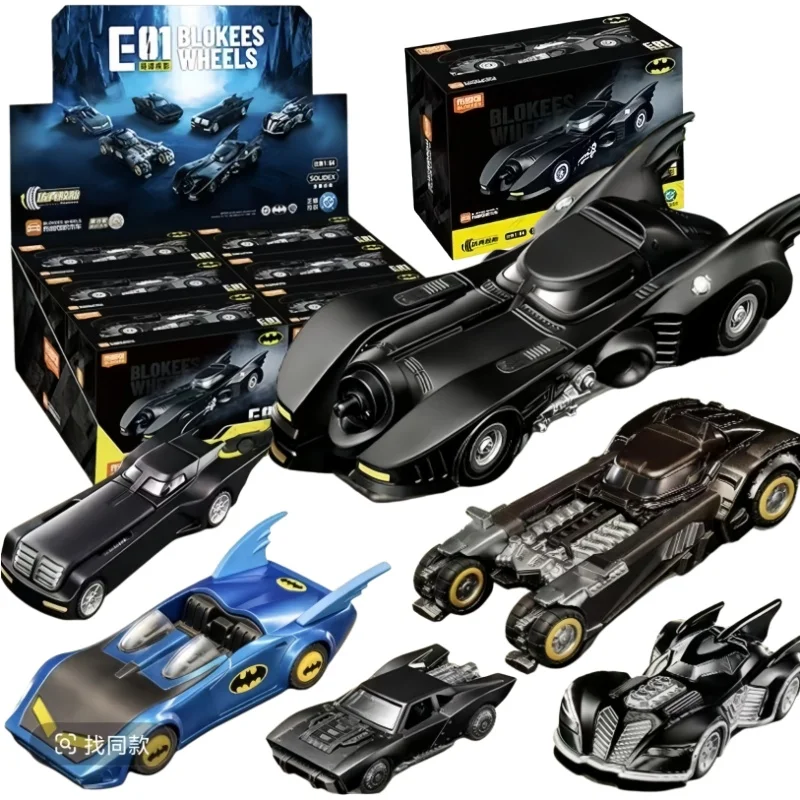 New BLOKEES Batmobile Blind Box DCBatman E01 Gotham Velocity 1:64 Scale Car Model Movie Themed DIY Assemble Toy Collectible Gift